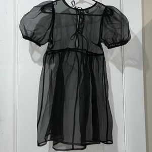 Sheer Puff Organza Dress